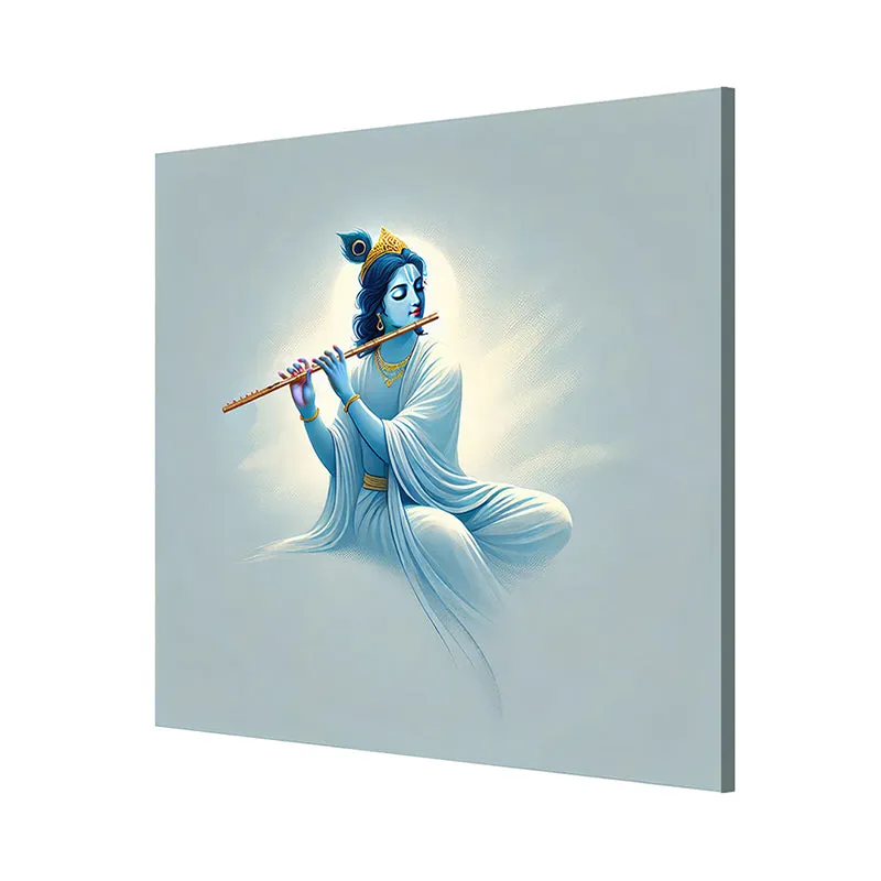 Krishna Flute Melodies Poly Canvas Wall Painting media 5