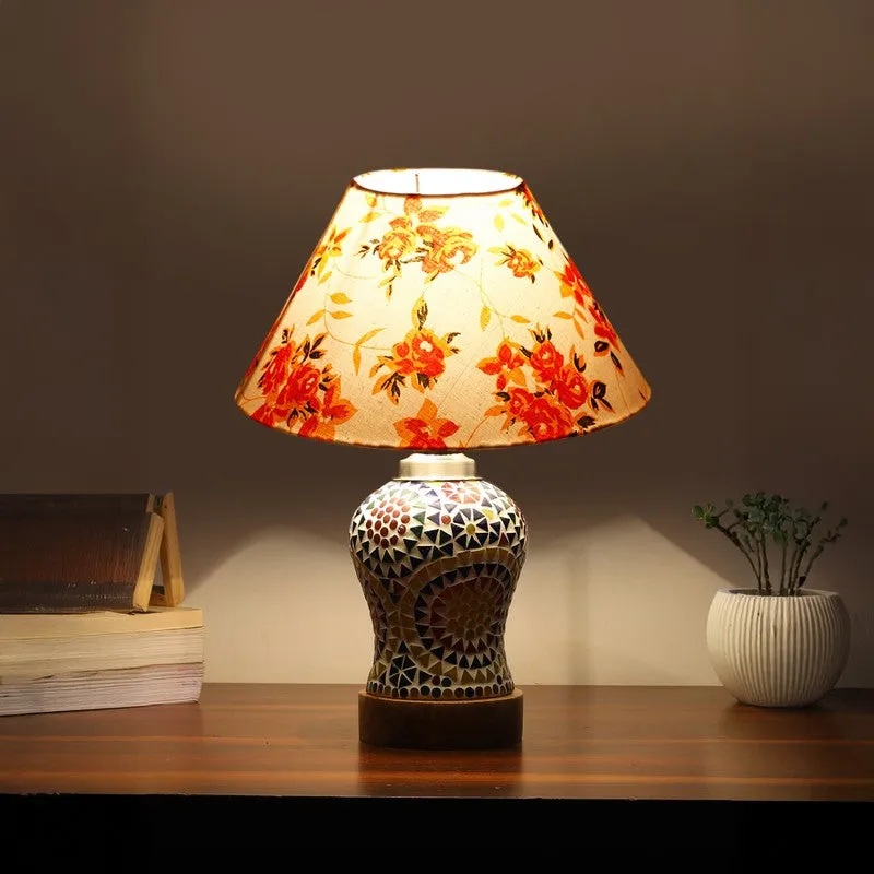Aurenique Fleur Cone Wooden Table Lamp - Multicolor media 1