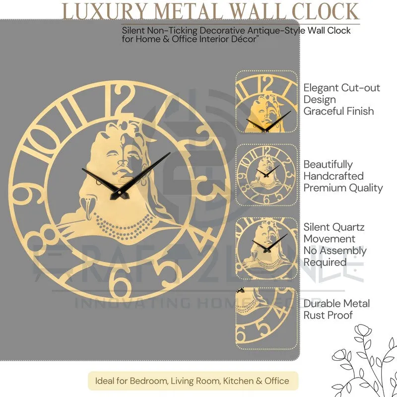 Flashy Silent Wall Clock - Gold media 7