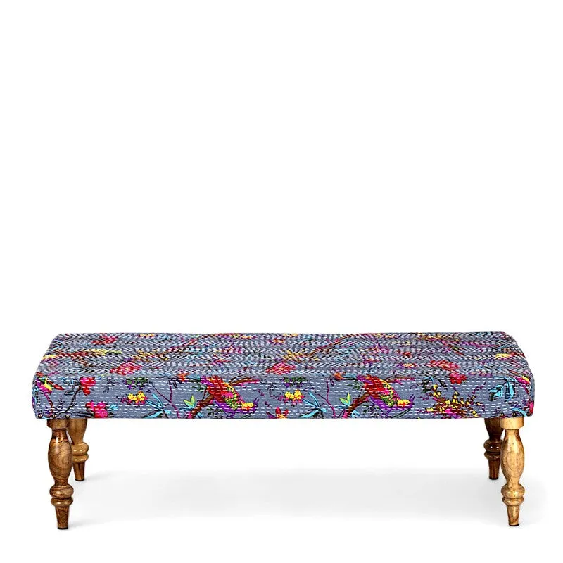 Averon Sheesham Wooden Bench - Grey media 3
