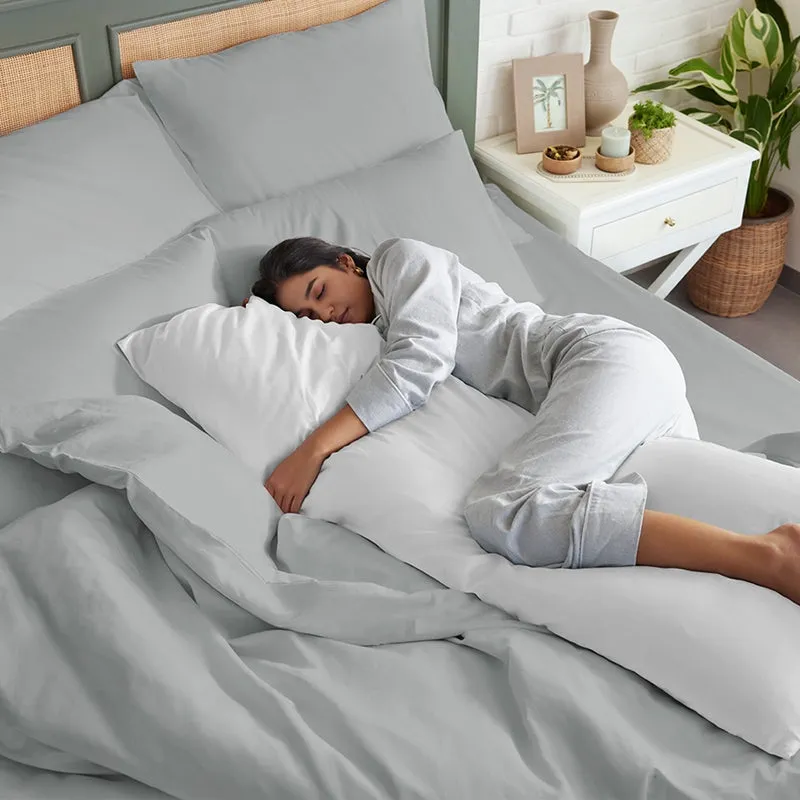 Maison Neo Solid Cotton Bedsheet (Light Grey) - 700 TC media 7