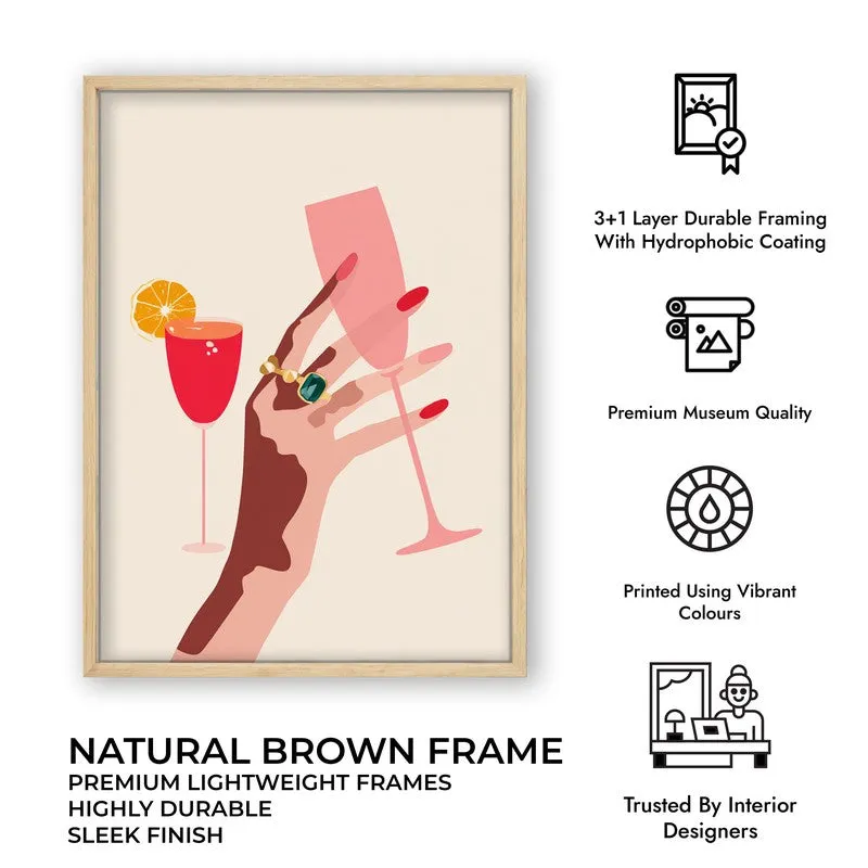 Glamora Canvas Wall Painting - Brown Frame media 10