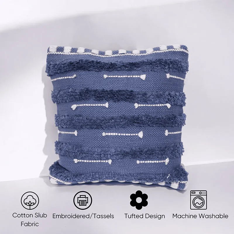 Softscape Tufted Cushion Cover - Blue & White media 4