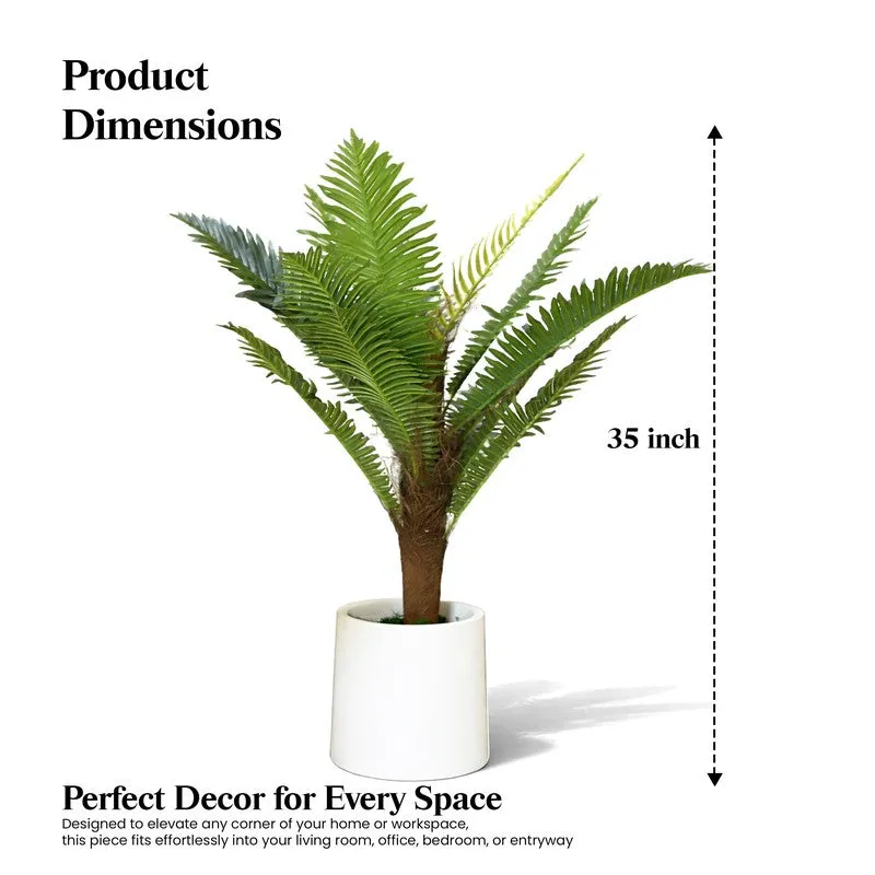 Pure Verde Palm Artificial Plant With Black Plastic Pot - 89 cm (2.9 ft) media 12
