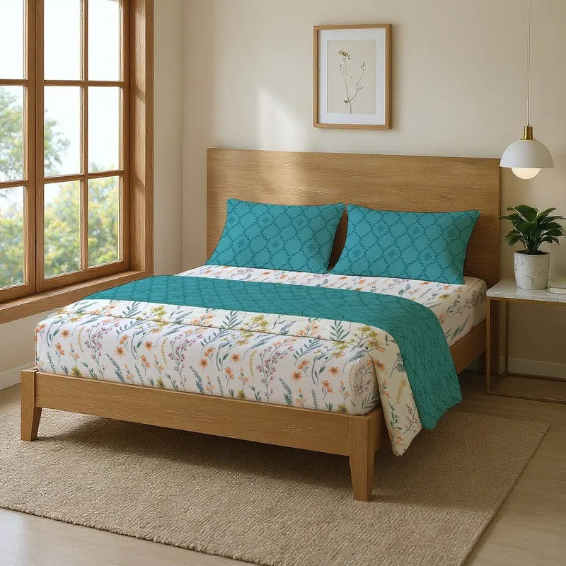 Urban Space Pluvo Multicolor Glace Cotton,Microfiber Bedding Set (200 TC)  - Four Piece Set media 1
