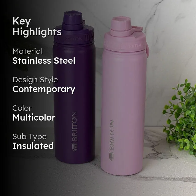 Sip Slay Hot & Cold Thermos Water Bottle (Purple & Pink, 750 mL Each) - Set Of Two media 2