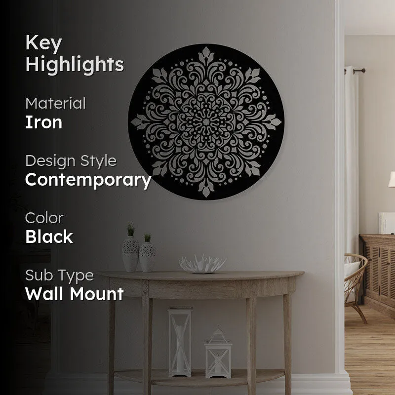 Aaga Mandala Black Iron Wall Accent media 2