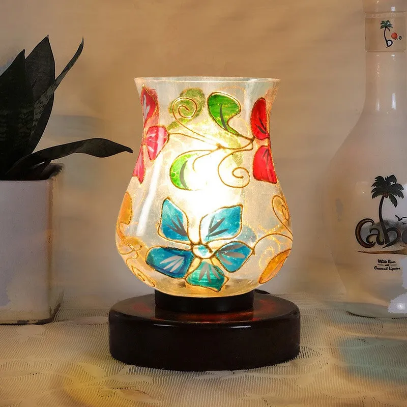 Sparklix Mosaic Glass Table Lamp With Wooden Base - Multicolor media 3