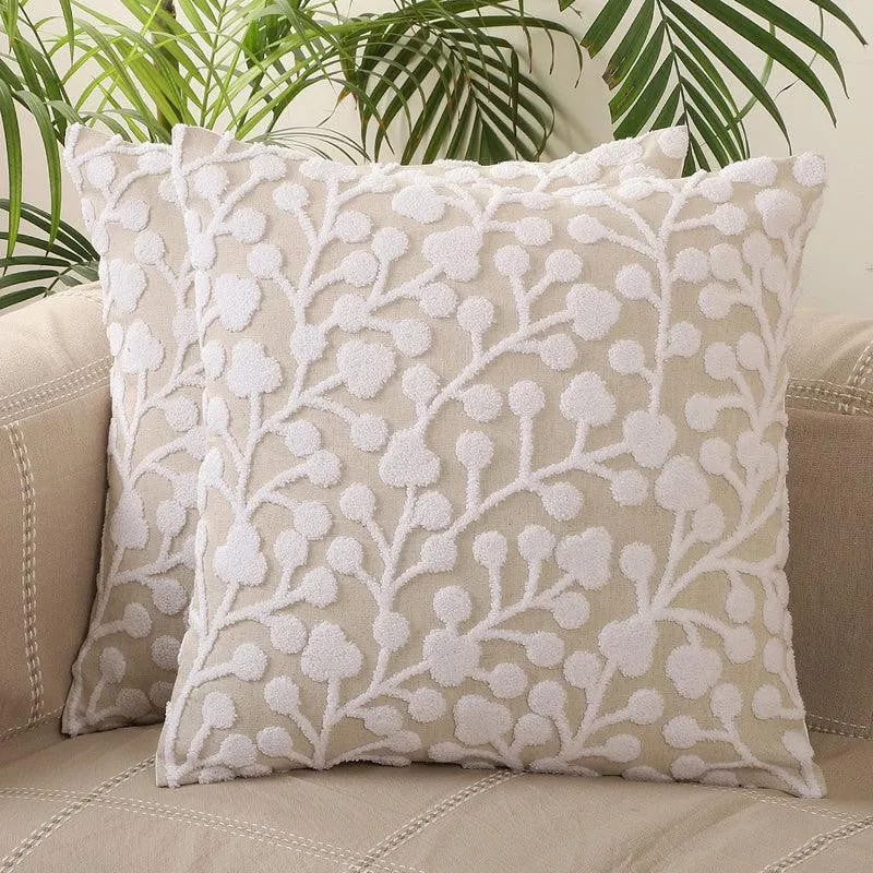 Cornwall Coast Embroidered Cotton Cushion Cover - Set Of Two media 2