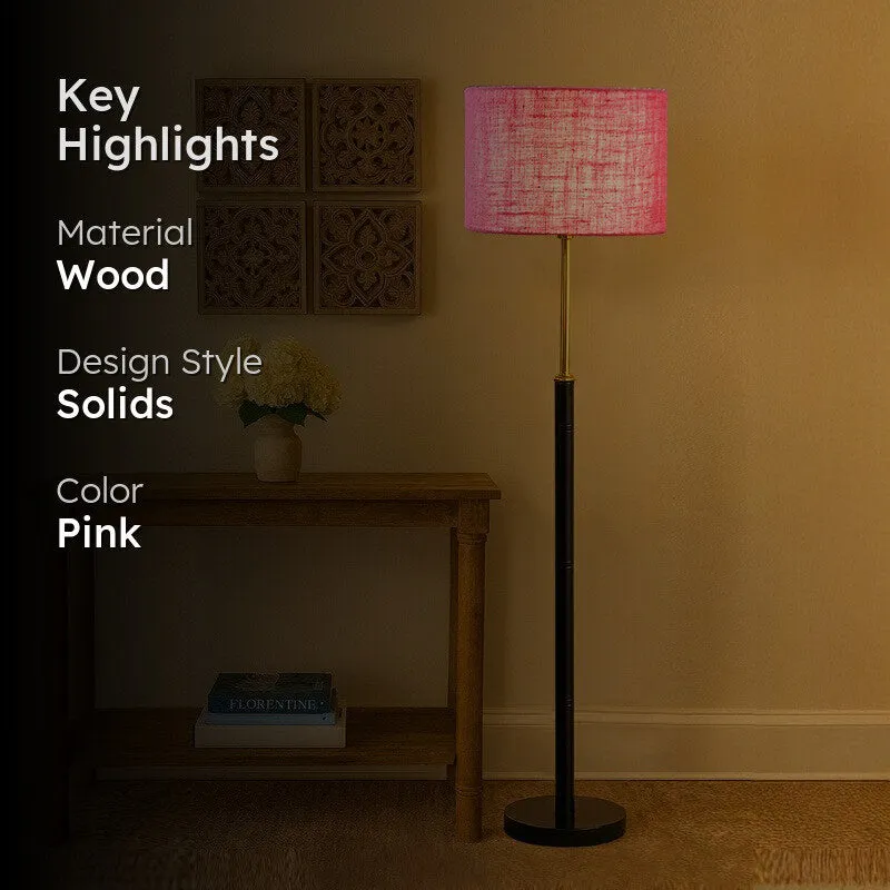 Horizon Curve Wooden Floor Lamp - Pink media 2