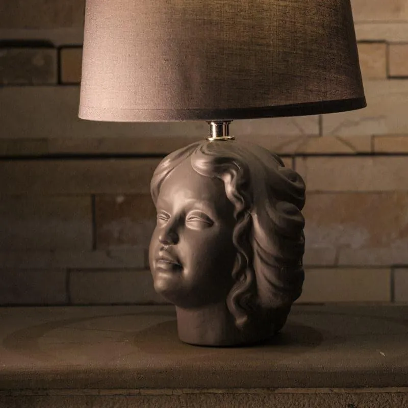 Greek Eris Ceramic Table Lamp - Grey media 4