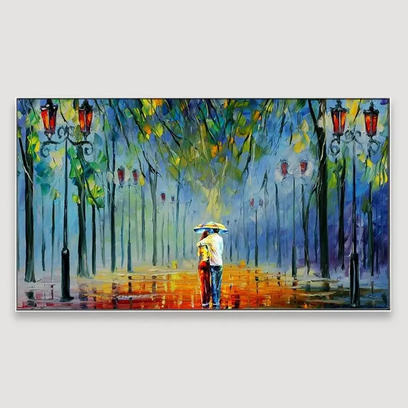 Rainy Evening Canvas Wall Painting With Frame media 4