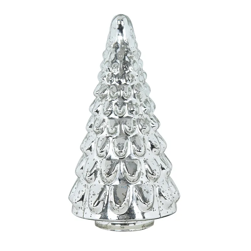 Vibrant Pine Xmas Tree Glass Table Lamp - Silver media 3