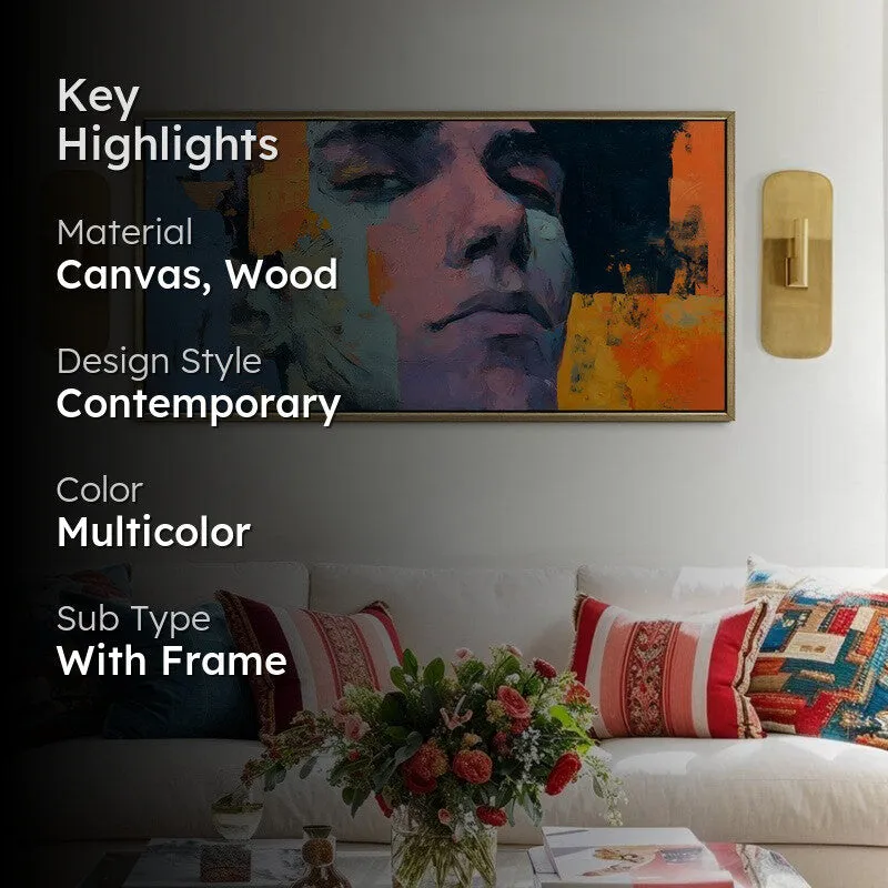 Painted Gaze Canvas Wall Painting With Frame media 2
