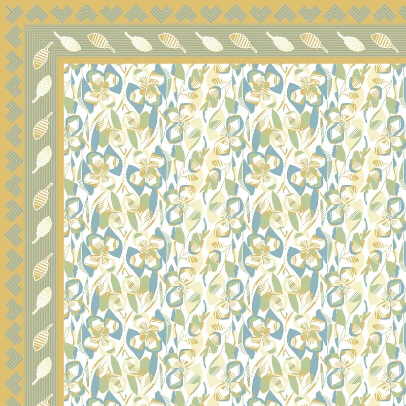 Royal Style Cotton Bedsheet (Green,Yellow) - 120 TC media 5