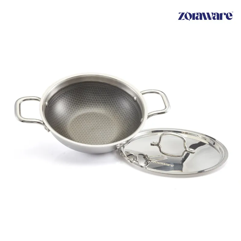 Zoraware Induction Safe Kadhai With Lid - 1600 mL/20 CM media 1