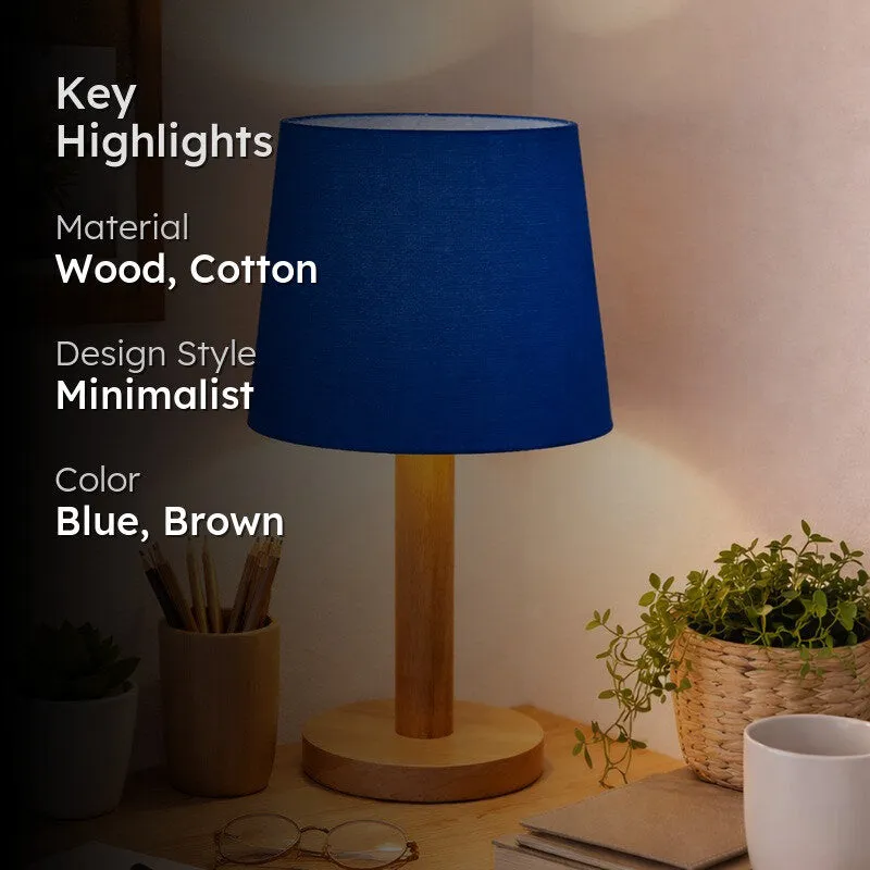 SolidGlow Wooden Table Lamp - Blue media 2