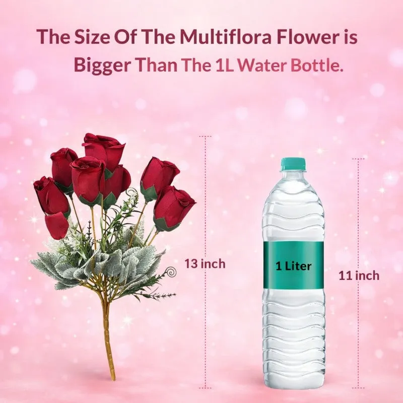 Rosettea Polyester Artificial Flower - Set Of Four media 8