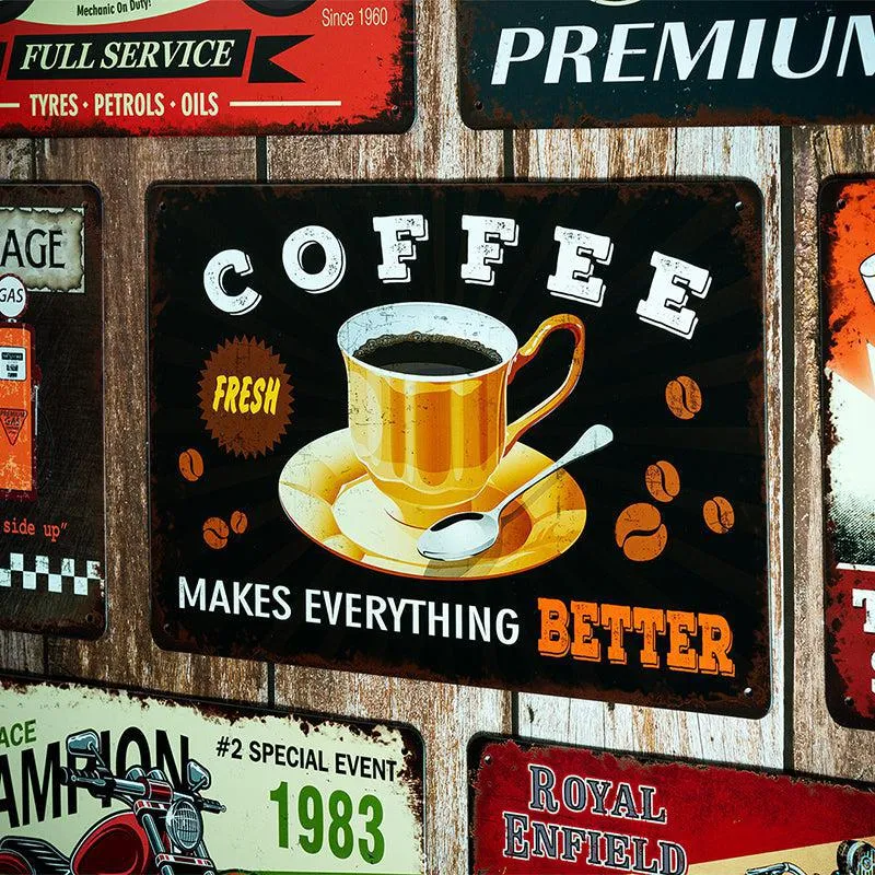 Fresh Coffee Makes Everything Better Retro Metal Wall Accent media 1