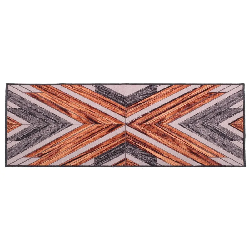 Diagonal Geometric Anti-Skid Nylon Runner Rug media 1