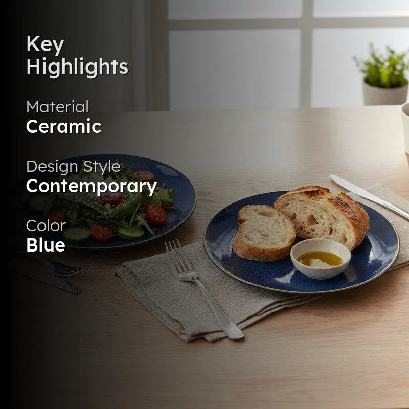 Ceramic Dinner Plates (Blue) - Set of Two media 2