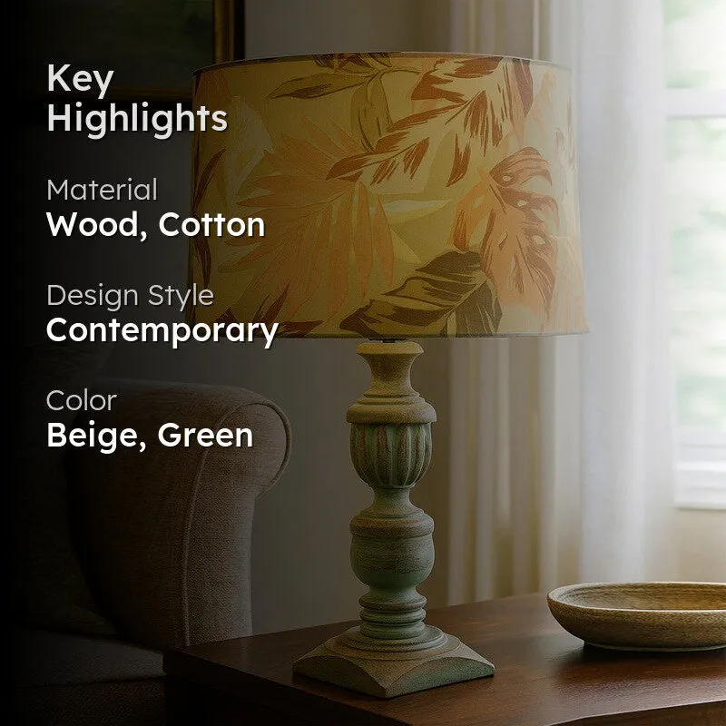Tropical Glow Wooden Table Lamp media 2