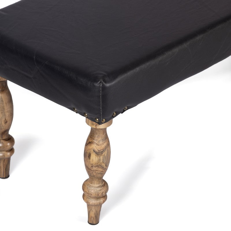 Arvino Sheesham Wooden Bench - Black media 6