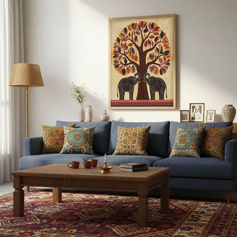 Aranya Canvas Wall Painting With Brown Frame media 5