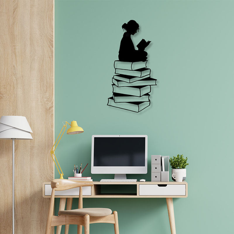 Voracious Reader Black Iron Wall Accent
