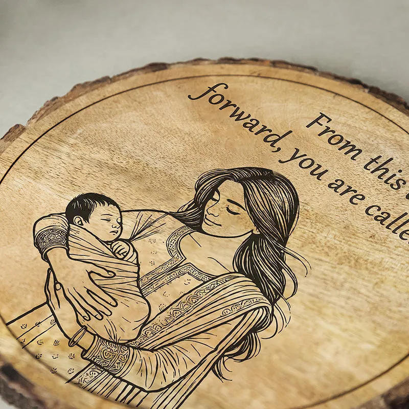You Are Called "Mom" Wood Showpiece - Round media 4