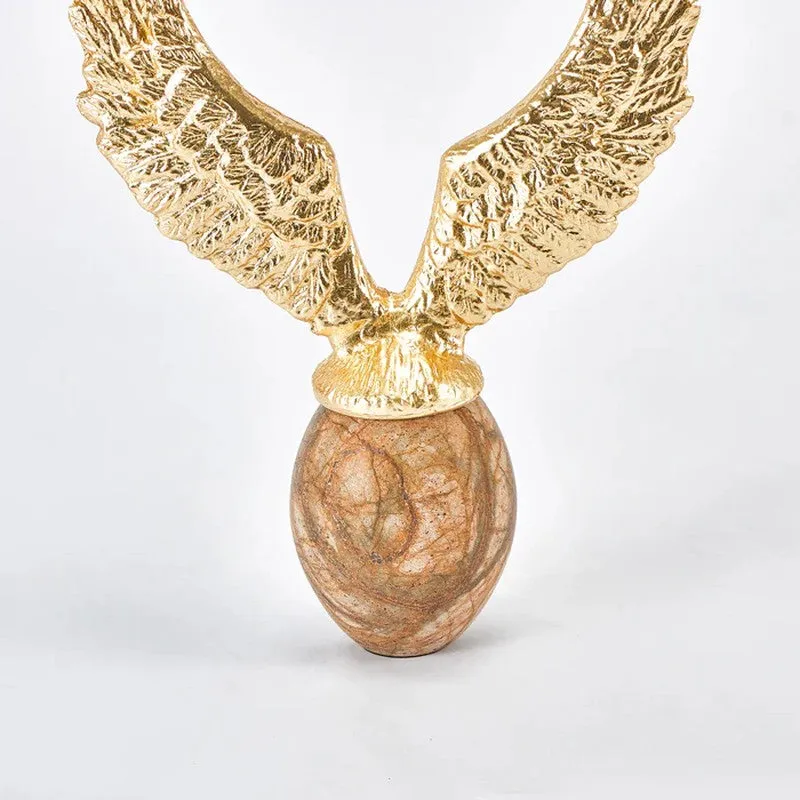 WingedAura Metal & Marble Showpiece media 4