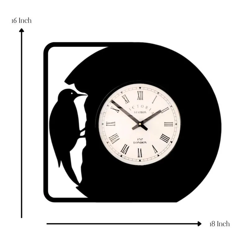 Bird Steel Analog Wall Clock - Black media 7