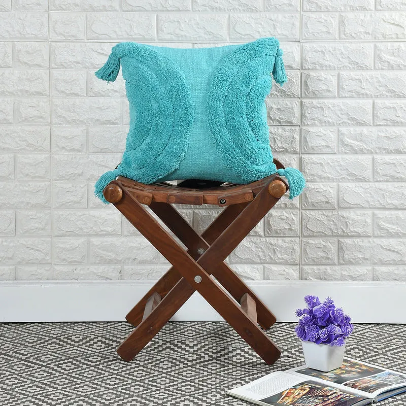 Aquila  Tufted Cushion Cover (Blue) - Set Of Two media 3