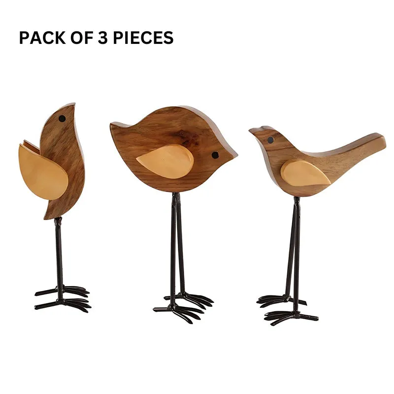 Avian Family Sheesham Wood Showpiece - Set Of Three media 6