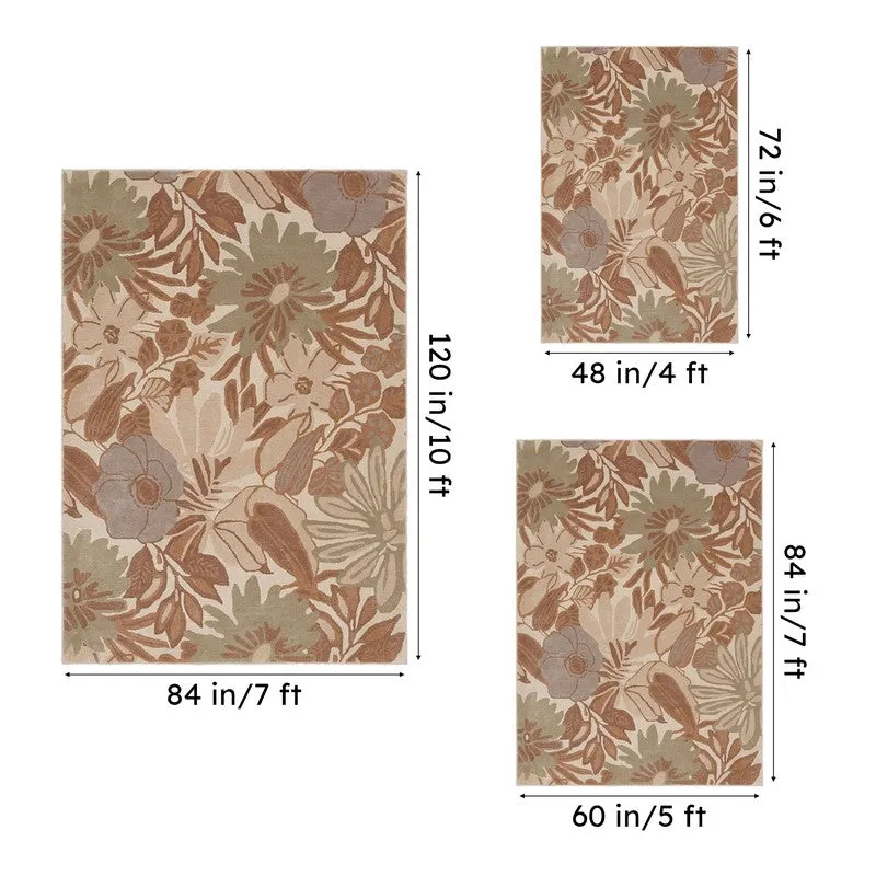 Palantir Hand Tufted Floral Wool & Nylon Carpet - Beige media 15