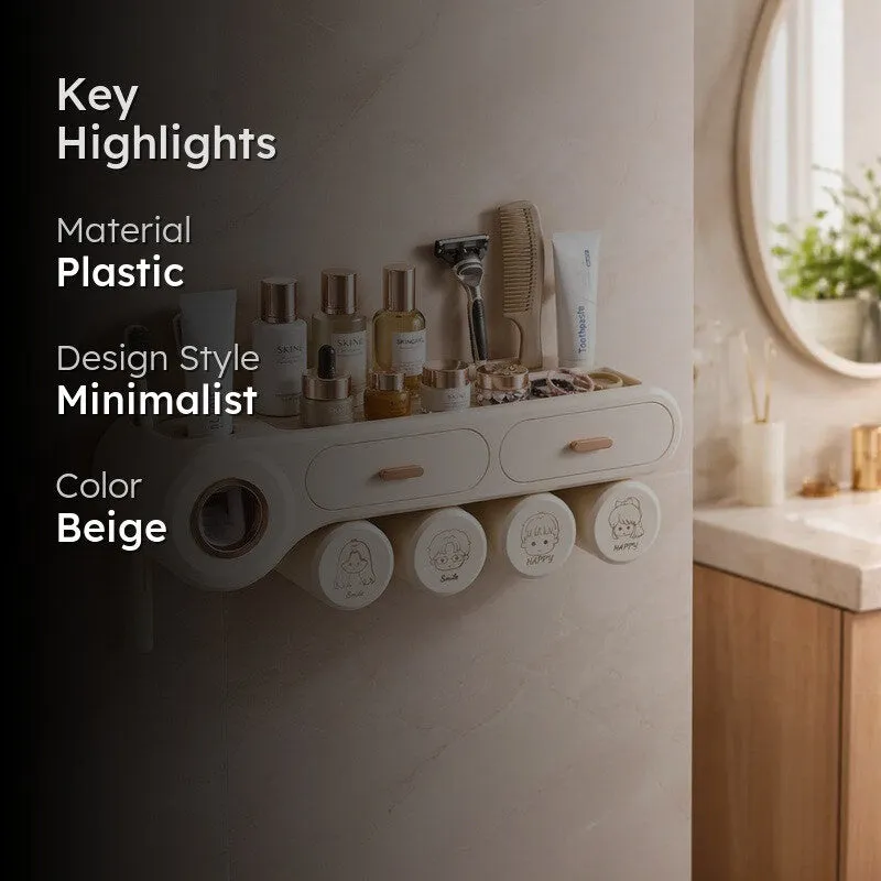 Rioware Bath Nest Plastic Bathroom Set - Beige media 2