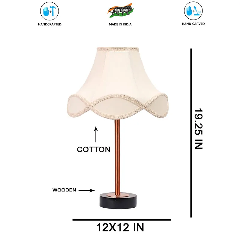 Valencia Arc Rodin Wooden Table Lamp - OffWhite,Copper,Black media 7