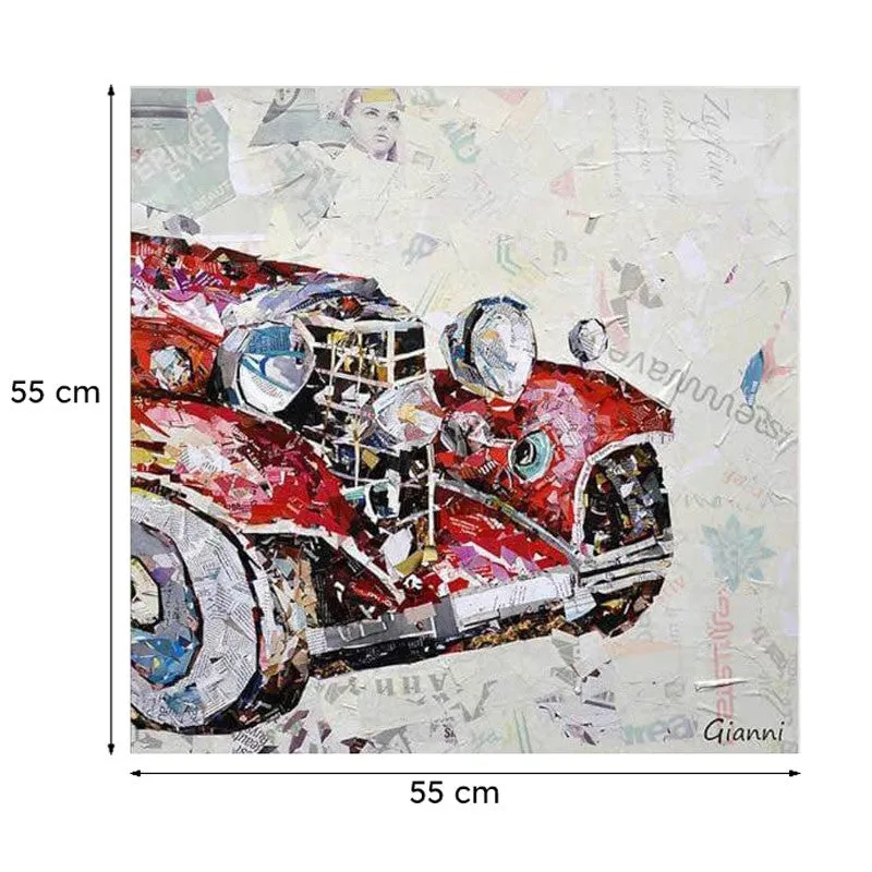 Red Vintage Car Canvas Wall Art media 5