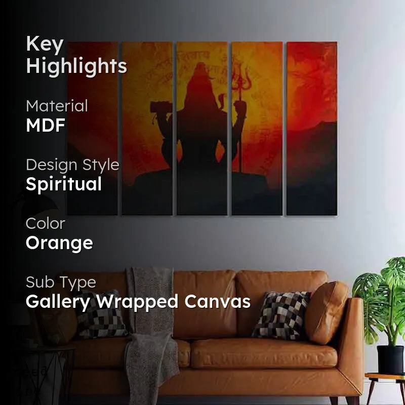 Shiv Shambhu Wall Art - Five Piece Set media 2