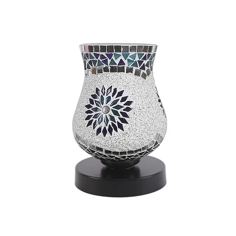 Blazeon Glass Table Lamp With Wooden Base - White media 4