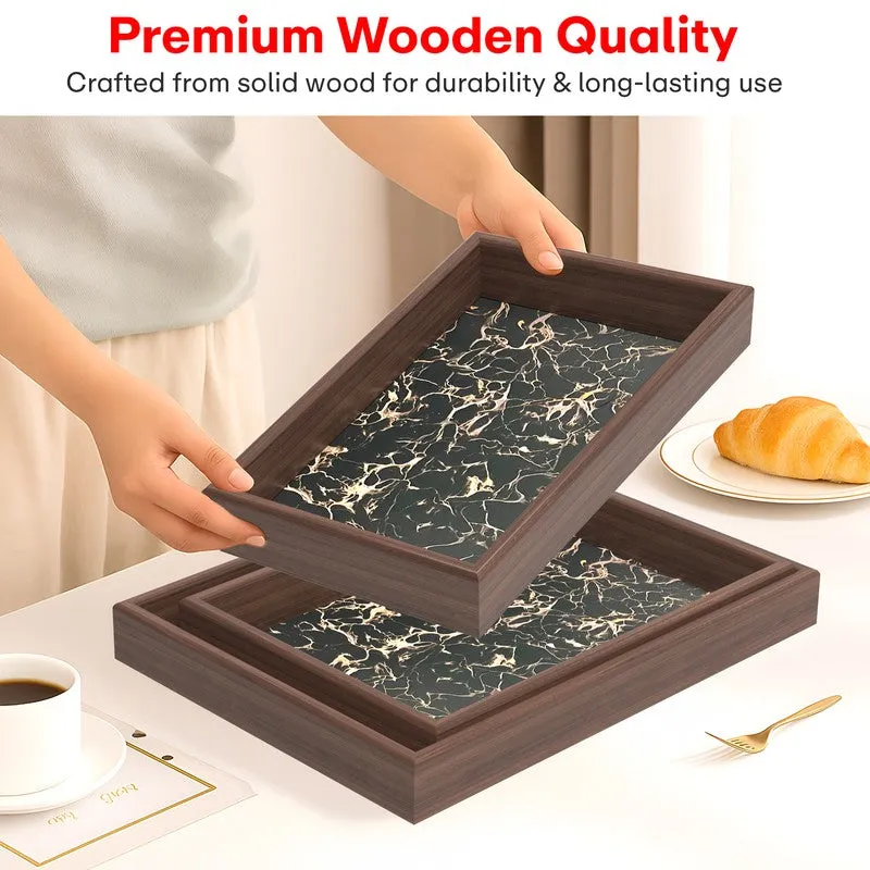 Rioware LuxePatina Wooden Serving Tray - Set Of Three media 4