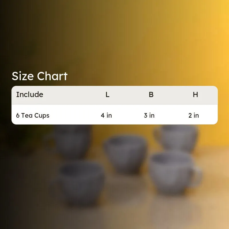 Frisa Ceramic Tea Cup (150mL Each) -  Set of Six media 7