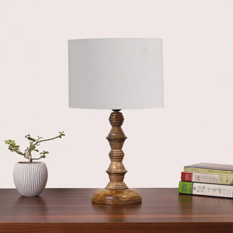 Cotin I Timber Wooden Table Lamp - White,Brown media 3