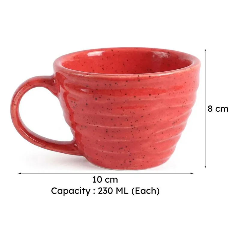 Alessia Ceramic Tea Cup (230 mL)/Red) media 6