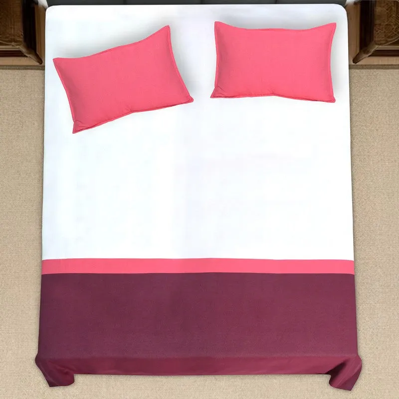 Dual Drift Cotton Bedsheet (Pink) - 102 TC media 3