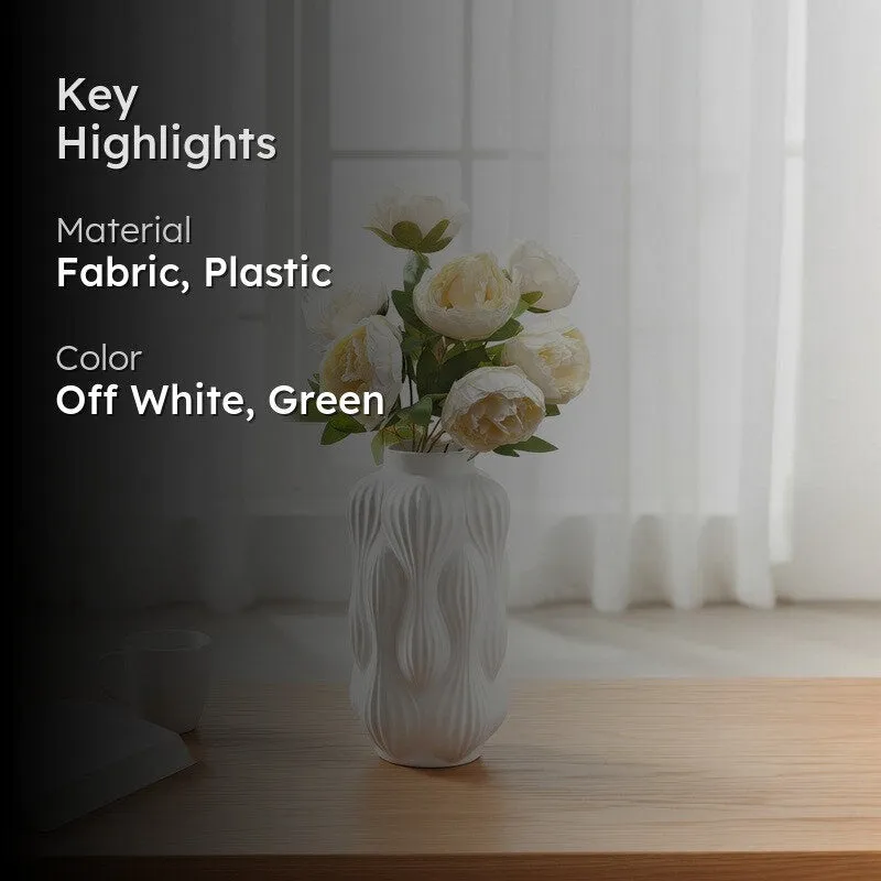 Blushira Rose Fabric Artificial Flower - Off White media 2
