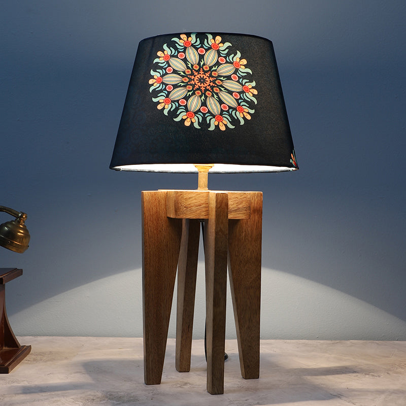Toile Flux Printed Mango Wood Table Lamp - Multicolor