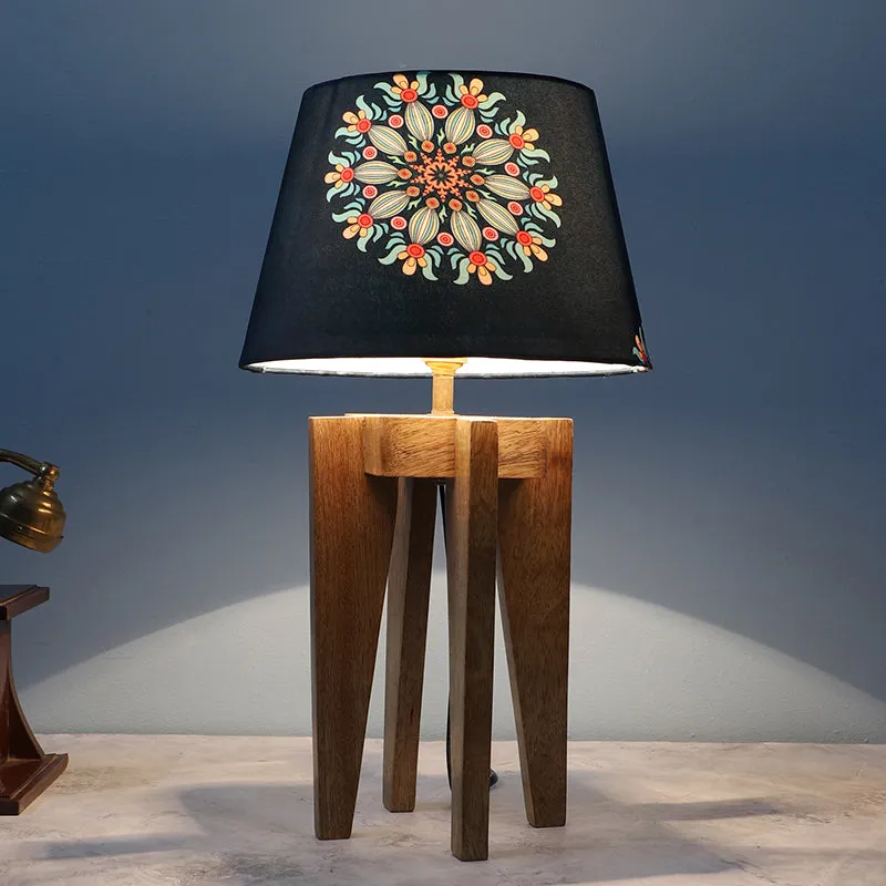 Toile Flux Printed Mango Wood Table Lamp - Multicolor media 1