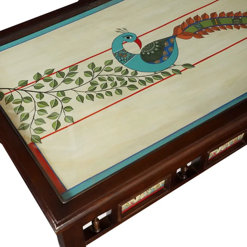 Peacock Teak Wood Center Table media 4
