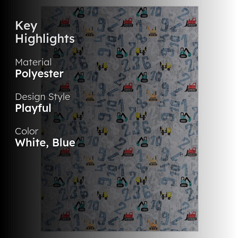 Number Crane Carpet - Blue media 2
